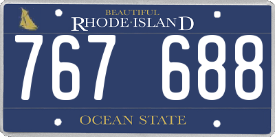 RI license plate 767688