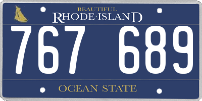 RI license plate 767689
