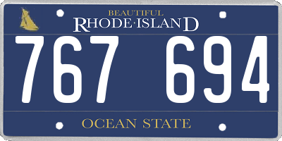 RI license plate 767694