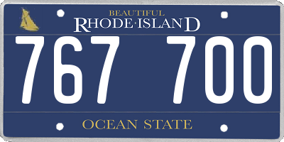 RI license plate 767700