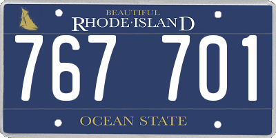 RI license plate 767701
