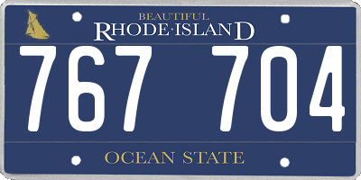RI license plate 767704