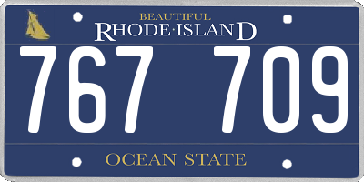 RI license plate 767709