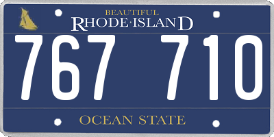 RI license plate 767710