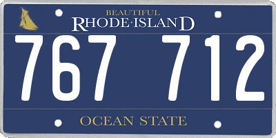 RI license plate 767712