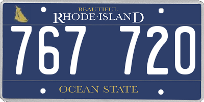 RI license plate 767720
