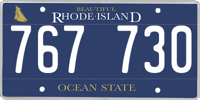 RI license plate 767730