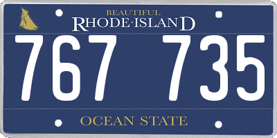 RI license plate 767735