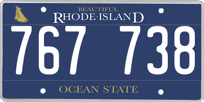 RI license plate 767738