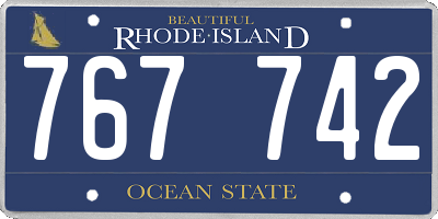 RI license plate 767742