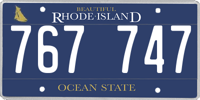 RI license plate 767747