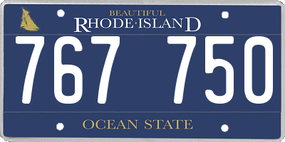 RI license plate 767750