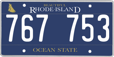 RI license plate 767753