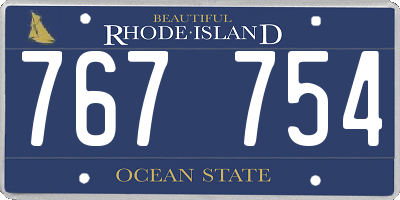 RI license plate 767754