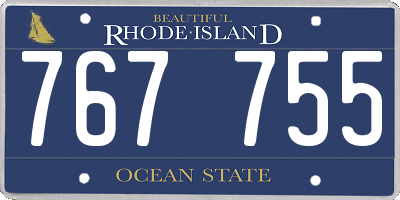 RI license plate 767755