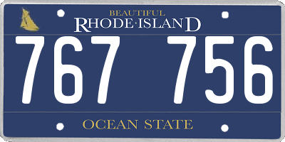 RI license plate 767756