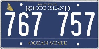 RI license plate 767757