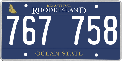 RI license plate 767758