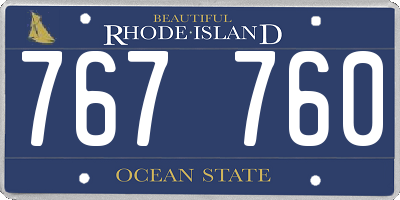 RI license plate 767760