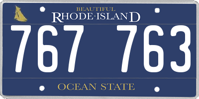 RI license plate 767763