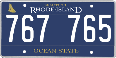RI license plate 767765