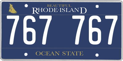 RI license plate 767767