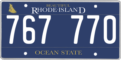 RI license plate 767770