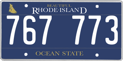 RI license plate 767773
