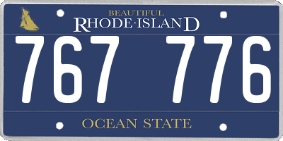 RI license plate 767776