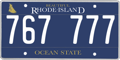 RI license plate 767777