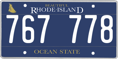 RI license plate 767778