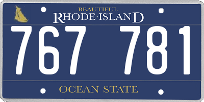 RI license plate 767781