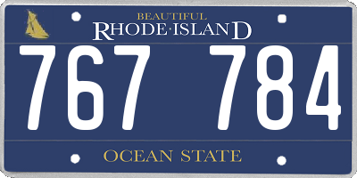 RI license plate 767784