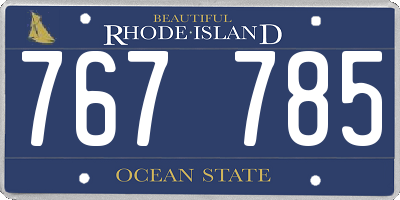 RI license plate 767785