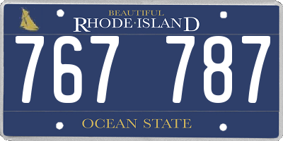 RI license plate 767787