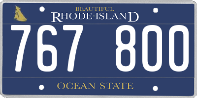 RI license plate 767800