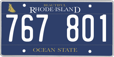 RI license plate 767801