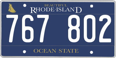 RI license plate 767802