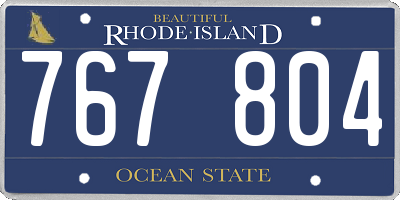 RI license plate 767804