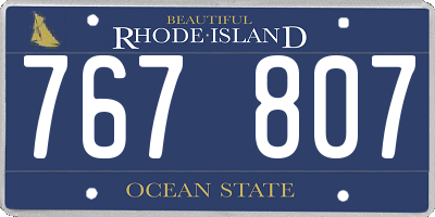 RI license plate 767807