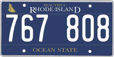 RI license plate 767808