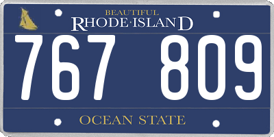 RI license plate 767809