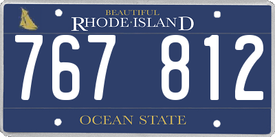 RI license plate 767812