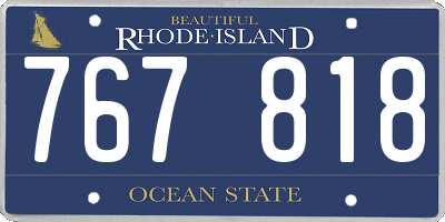RI license plate 767818