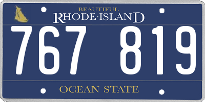 RI license plate 767819