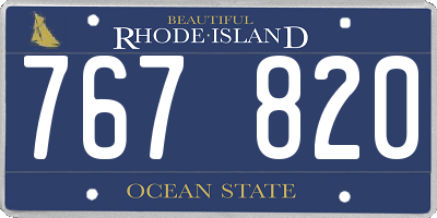 RI license plate 767820