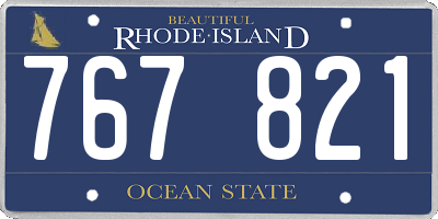 RI license plate 767821
