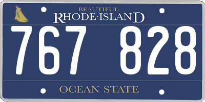 RI license plate 767828