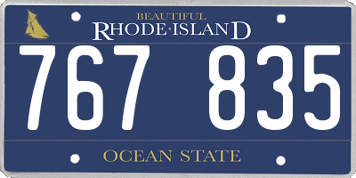 RI license plate 767835