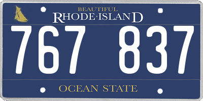 RI license plate 767837